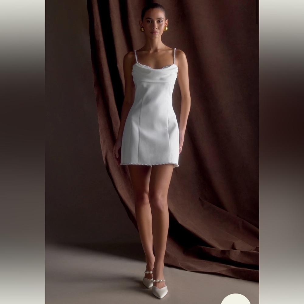 MESHKI Liliane suiting mini dress - ivory